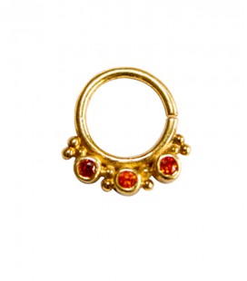 septum 57- 12mm- Plain silver gold plated red zircon