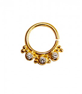 septum 58- 1,2mm-Plain silver gold plated clear zircon