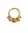 septum 58- 1,2mm-Plain silver gold plated clear zircon