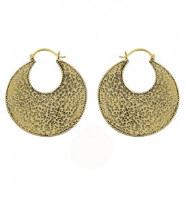 BOUCLES ETHNIQUES EN METAL MARTELE (BRASS) by Sandrine Heches