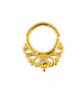 septum 47- 12mm-Plain silver gold plated clear zircon