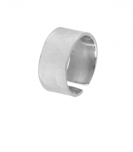 HAMMERED BRASS SILVER PLATED RING