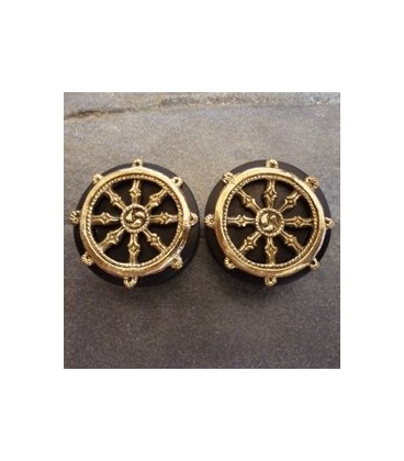Wheel of Dharma brass and Ebony