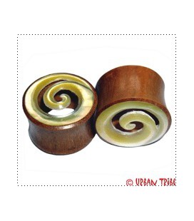 SPIRAL (nacre/mother shell and sawo wood)
